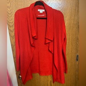 Liz Claiborne Red Knit cardigan- size Small